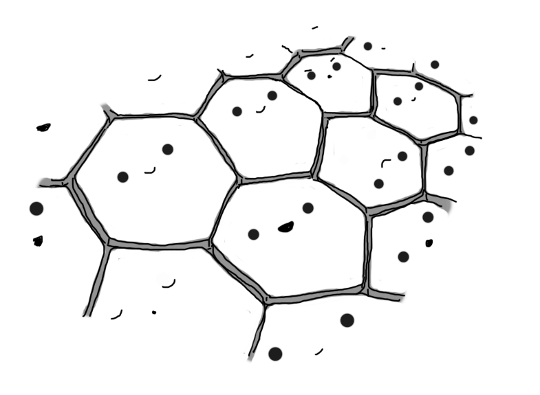 A series of flat, hexagonal robots, arranged to form a continuous surface. They each have a face, and are making various expressions: most are smiling, but one looks grumpy, one looks surprised and one is asleep (obviously). One of the robots has been placed the wrong way round, with its face upside down compared to the others, but it seems perfectly fine with it.