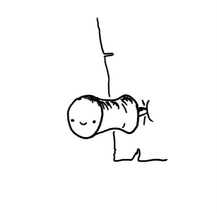 A robot in the form of a drawing pin / thumb tack with a smiley face on the end.