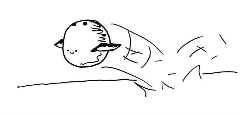 a robot bowling ball with a happy face and two small wings on either side, bouncing down a bowling alley