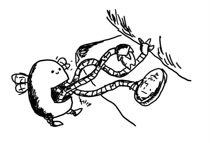 an ovoid robot with flapping fairy wings and little legs has an open panel in its chest from which snake three flexible arms. one arm holds up a pillow while another picks up a tooth and a third deposits a coin in its place. the robot looks very pleased with itself.