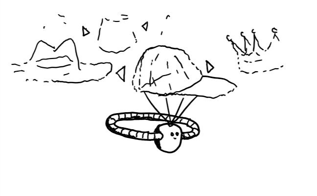 a small round robot wearing a neutral expression. it has no limbs but instead a banded ring extends from where its arms would be so it takes the form of a diadem. it has a small projector on its head which is emitting a hazy image of a baseball cap. arrows hover beside this indicating menu navigation, and some other hats on offer are visible: a stetson, a fez and a crown.