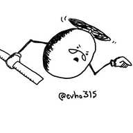 An ovoid robot held aloft by a top-mounted propeller, with jointed arms, one of which is pointing while the other one brandishes a ruler. It appears to be in mid-scold, and it peers over a set of curved reading glasses.