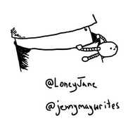 a smiley little round robot clinging with its arms and legs to the waistband of someone's leggings and pulling itself forward to stretch them out.