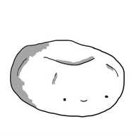 A robot in the form of a beanbag with a little smiley face on the front.