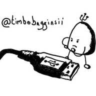 a small robot with a rounded top stands beside a USB plug, frowning thoughtfully and rubbing its chin with one hand while the other is on its waist. it has a little antenna shaped like the USB symbol.